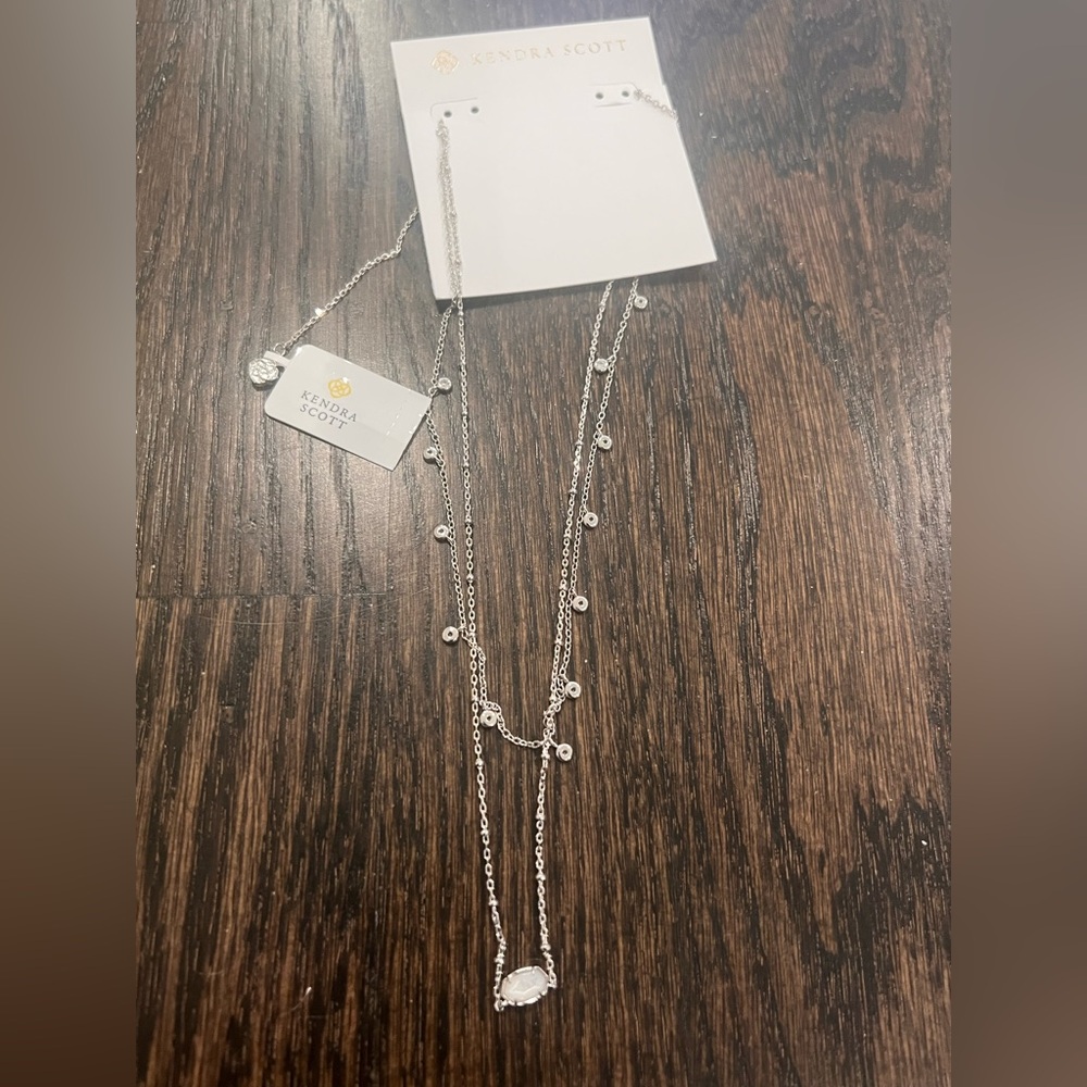 NWT Kendra Scott Silver Multi-Strand Necklace with Pendant